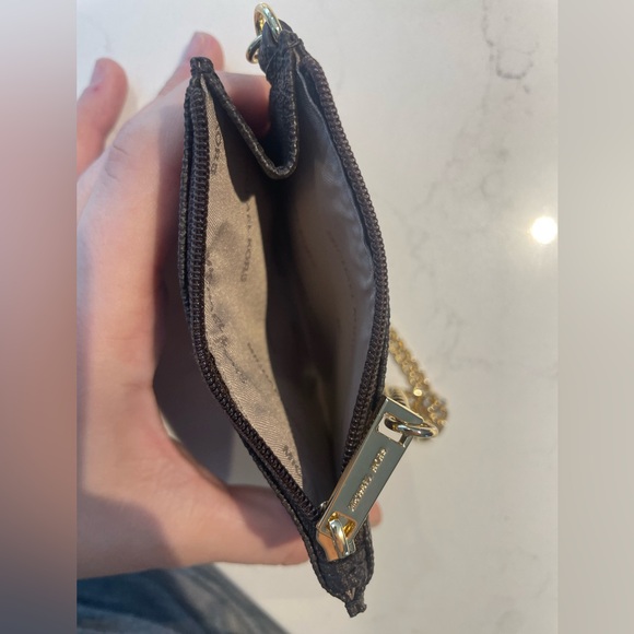 Brown MK monogram Michael Kors wristlet card holder - Picture 2 of 2